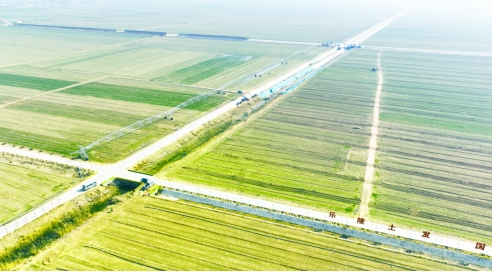 科技助農(nóng) 指針式噴灌機與植保無人機在山東樂陵春耕春管中的應(yīng)用